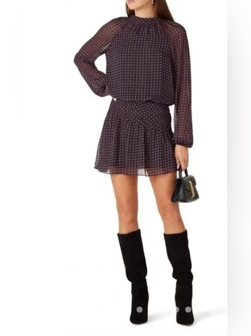 Ramy Brook | Mabel Ruched Long Sleeve Mini Dress | NWOT